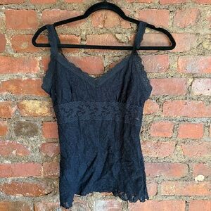 Vintage Black Lace Women's Top